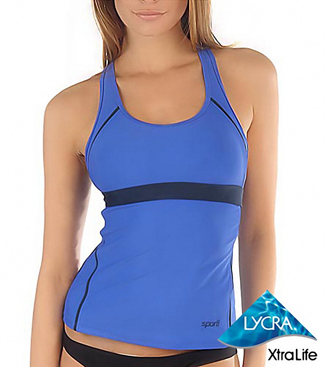 Sporti Active Racerback Solid Tankini Top