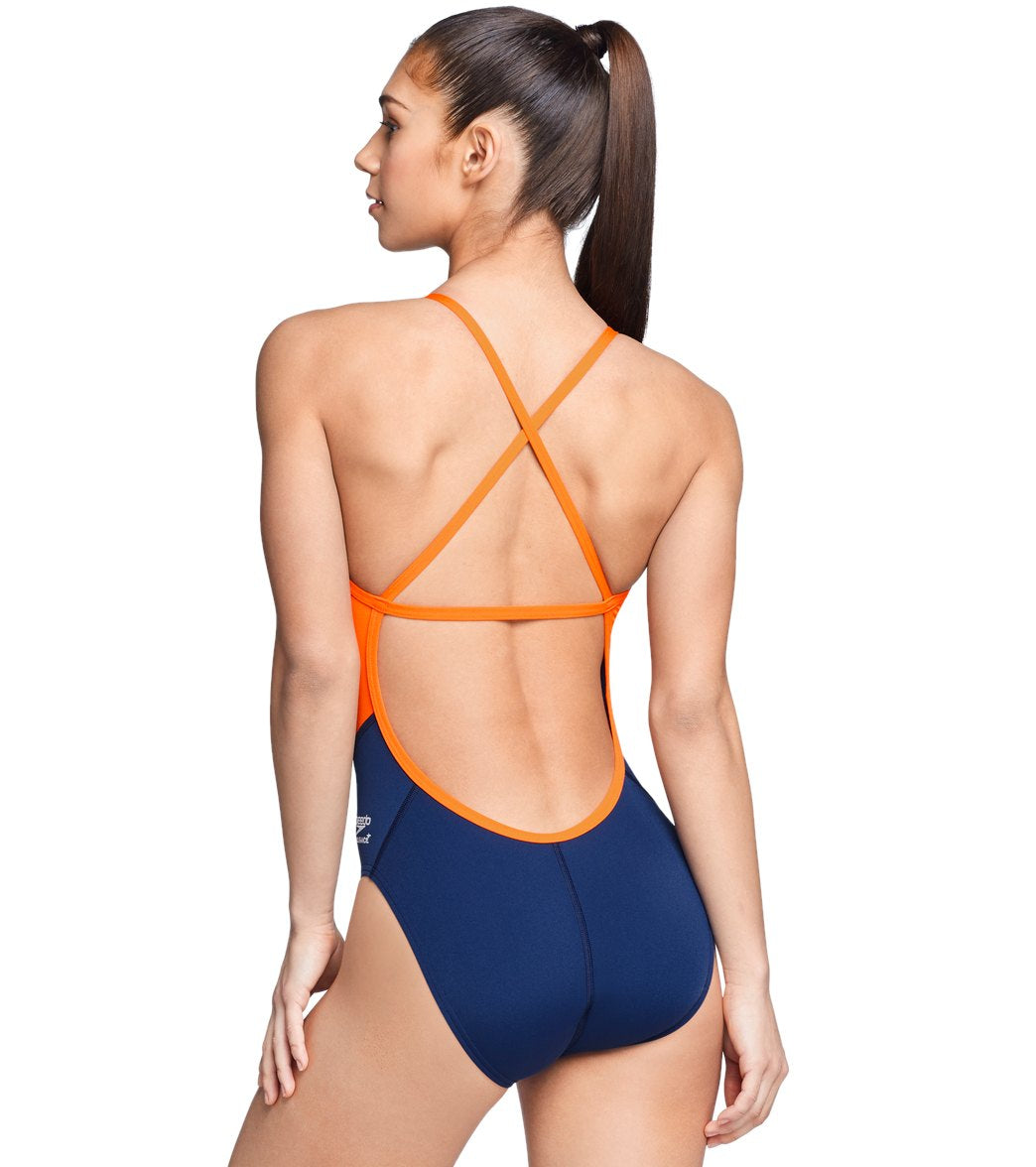 Speedo Women's Spark Splice Crossback One Piece Swimsuit