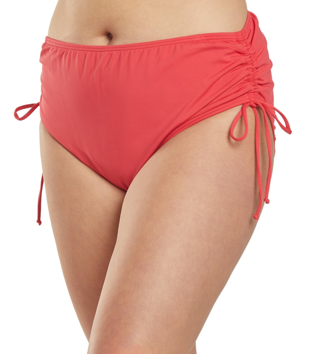 Beach House Plus Size Solid Hayden High Waisted Adjustable Side Bikini Bottom