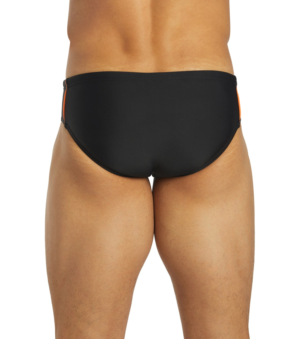 Sporti Piped Splice Brief Swimsuit (22-40) Black/Orange