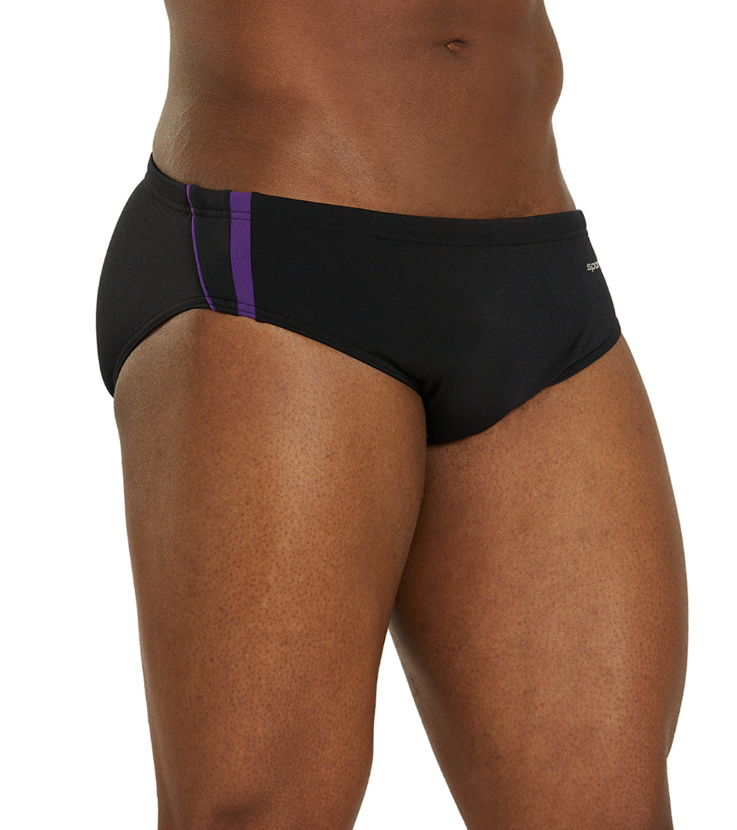 Sporti HydroLast Splice Brief Swimsuit (22-40) Black/Bright Purple