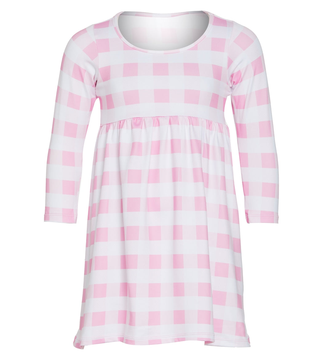 Flap Happy Girls' Buffalo Check Pink Lumi UPF 50+ Dress (Baby, Toddler, Little Kid) Buffalo Check Pink