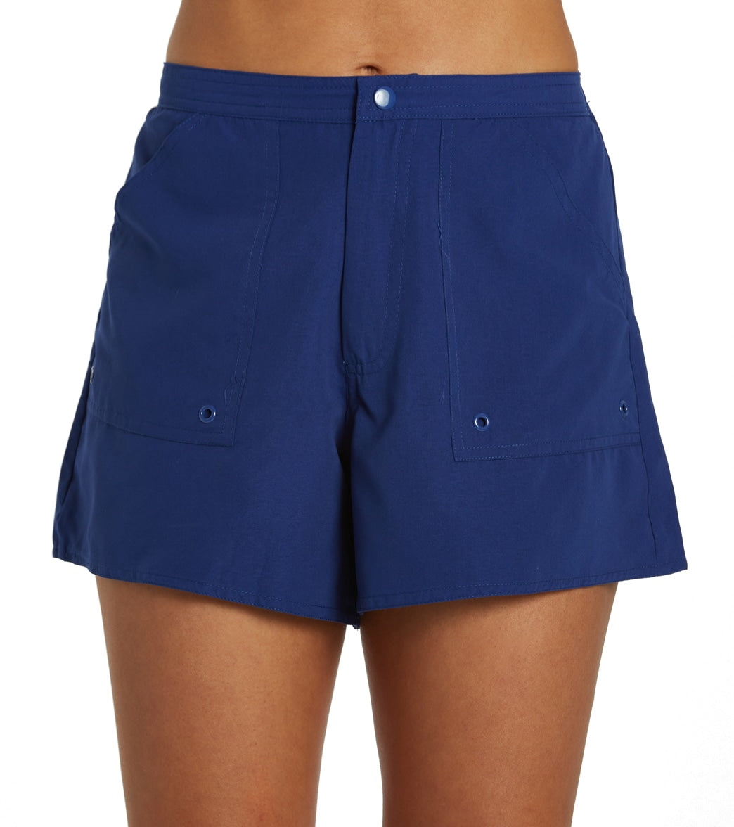 Maxine Solids Woven Board Shorts Navy