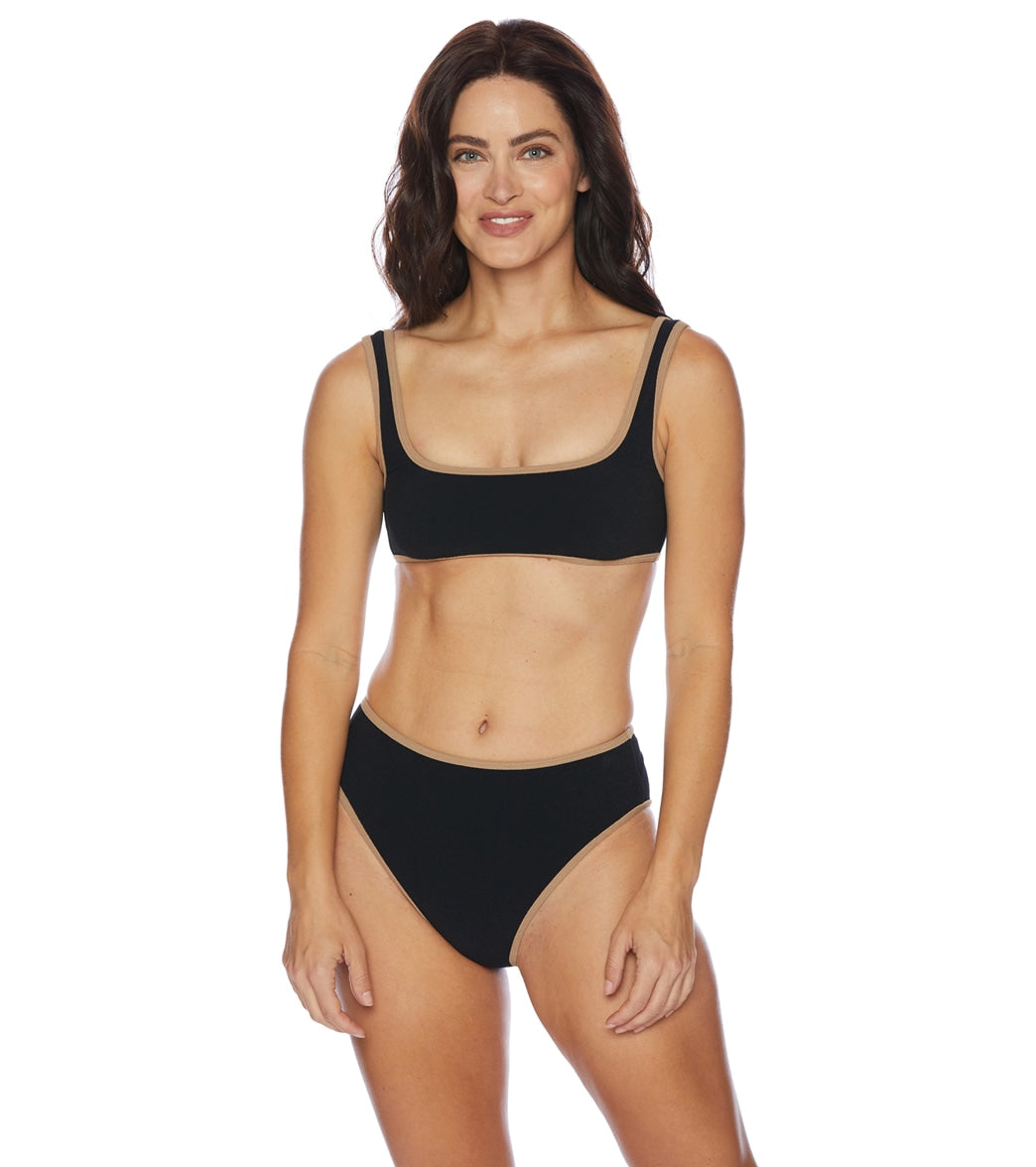 Splendid Women's Tactile Bralette Bikini Top Black