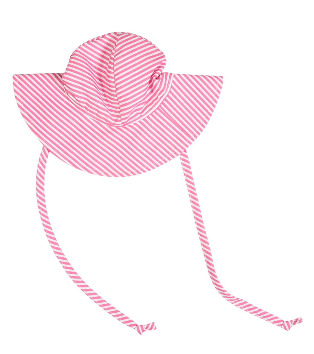 Flap Happy Girls' Preppy Pink Stripe UPF 50+ Floppy Hat