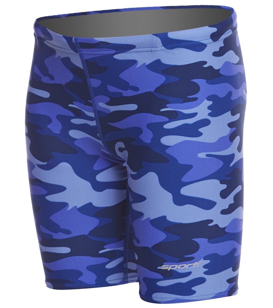 Sporti Camouflage Jammer Swimsuit Youth (22-28) Bright Blue/Blue Iris