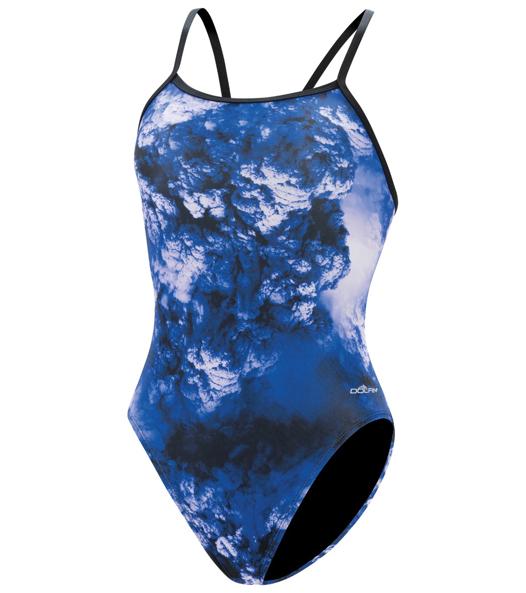 Dolfin Women's Reliance Cyclone String Back One Piece Swimsuit Blue