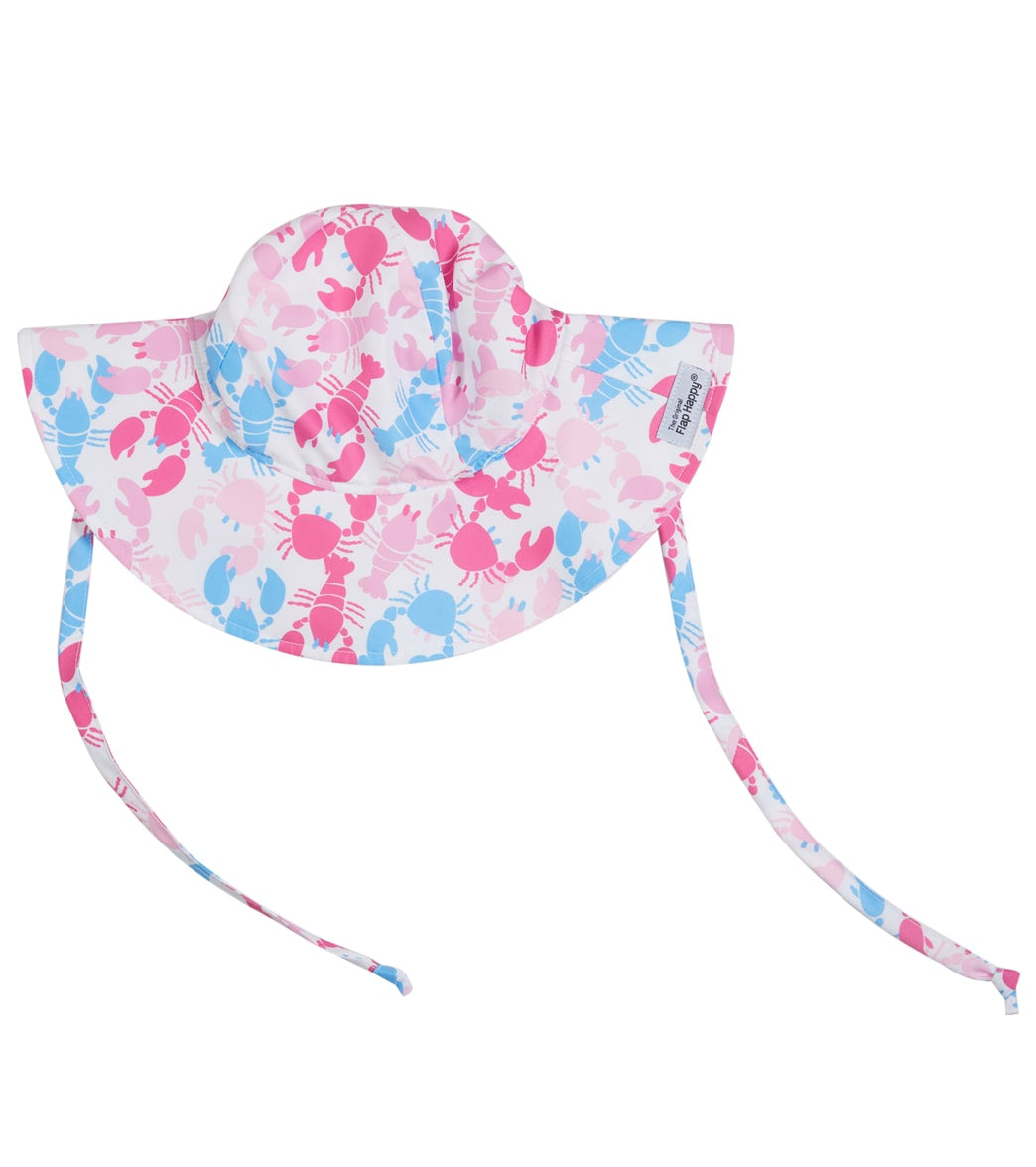 Flap Happy Girls' Pink Lobsters UPF 50+ Floppy Hat Pink Lobsters