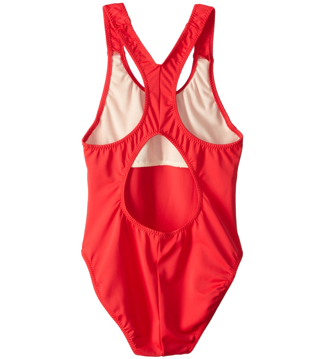 Tidepools Girls' Solid Racer Back One Piece Swimsuit (Big Kid) Red