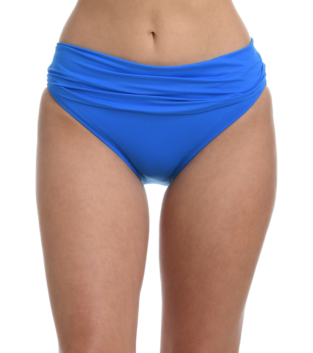 La Blanca Core Solid Shirred Band Hipster Bikini Bottom