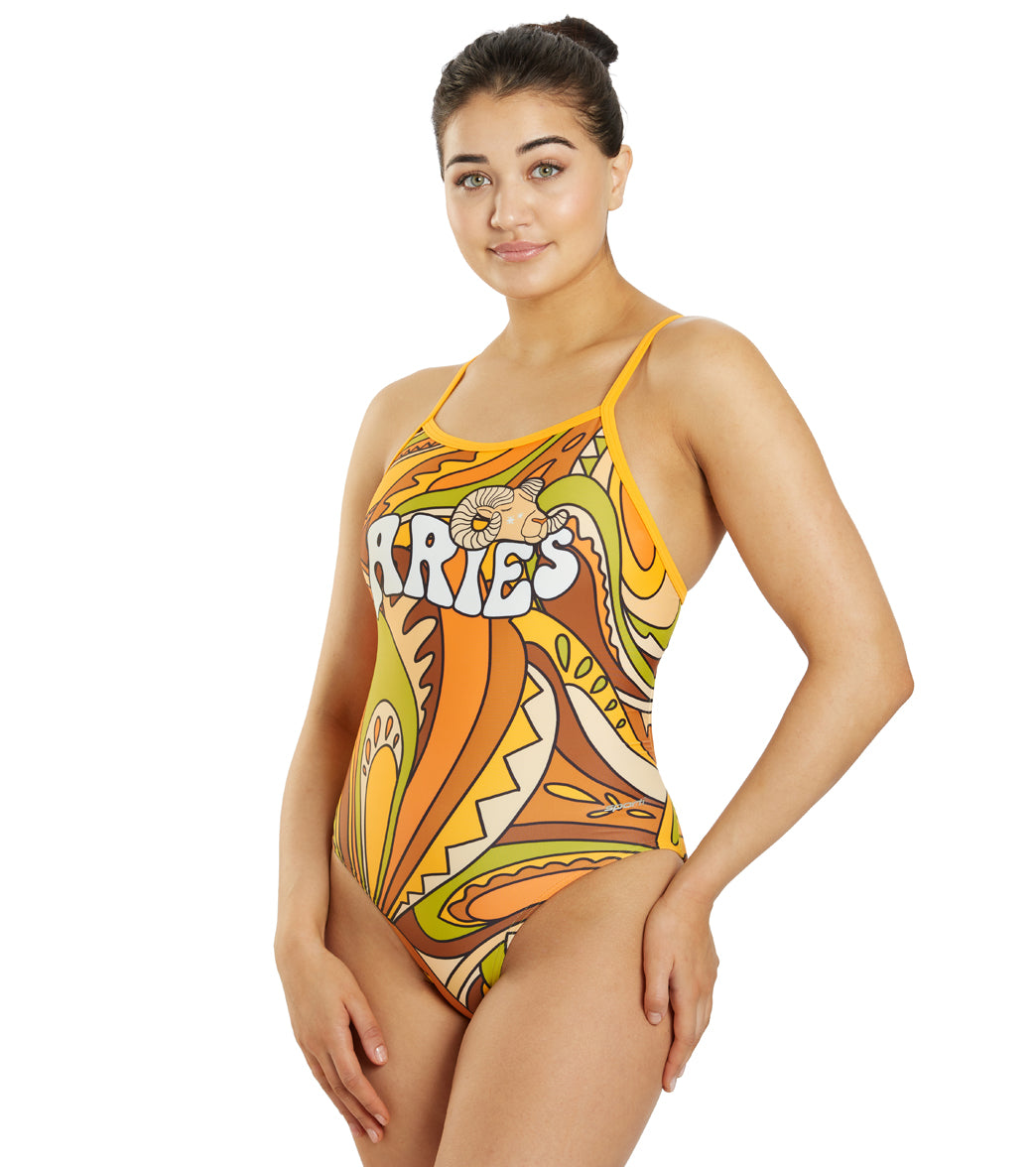 Sporti Groovy Zodiac Aries Thin Strap One Piece Swimsuit (22-44) Aries