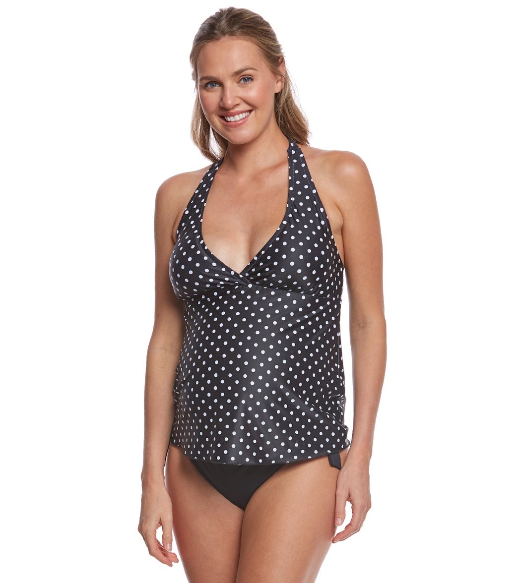 Prego Swimwear Maternity Dot Tankini Set Black