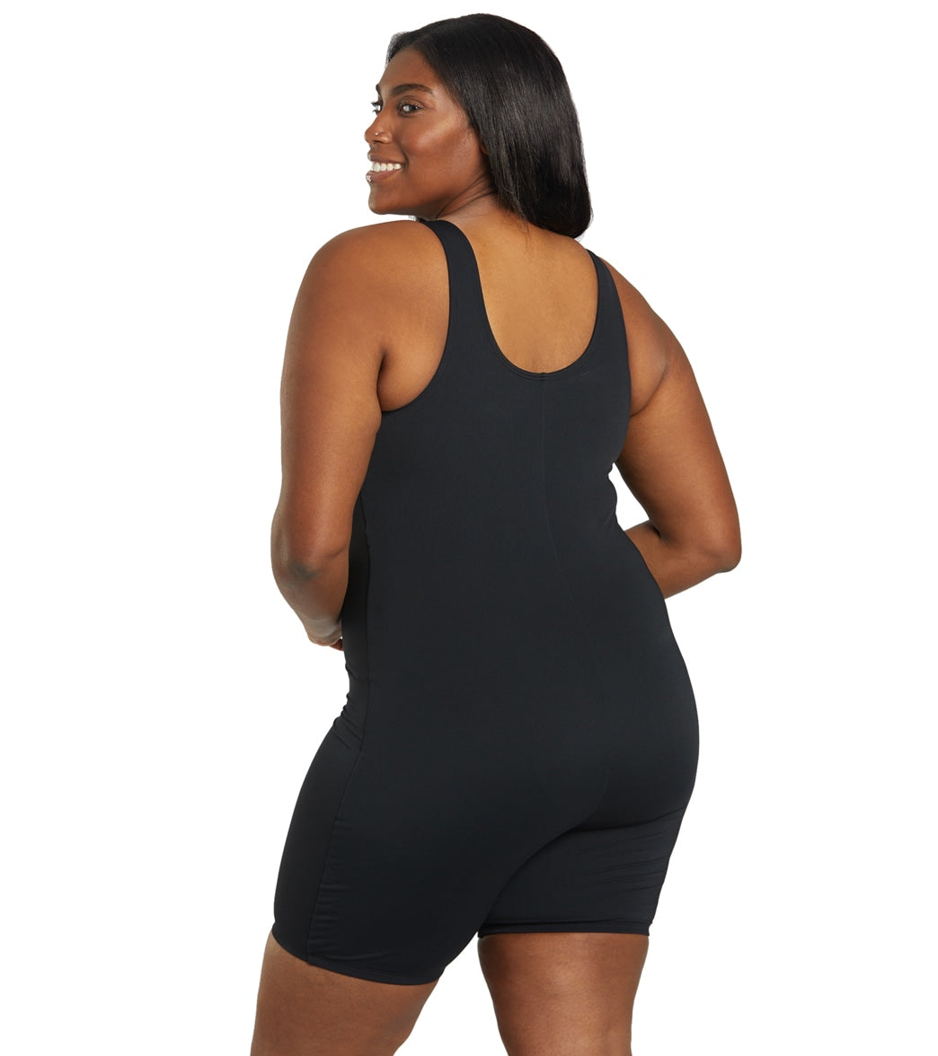 Sporti Plus Size HydroLast Chlorine Resistant Scoop Back Unitard One Piece Swimsuit