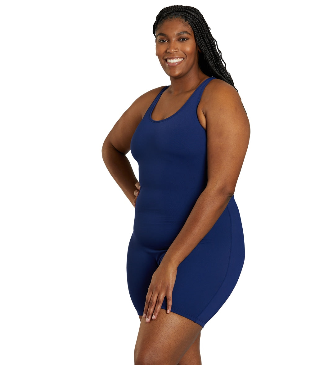 Sporti Plus Size HydroLast Chlorine Resistant Scoop Back Unitard One Piece Swimsuit