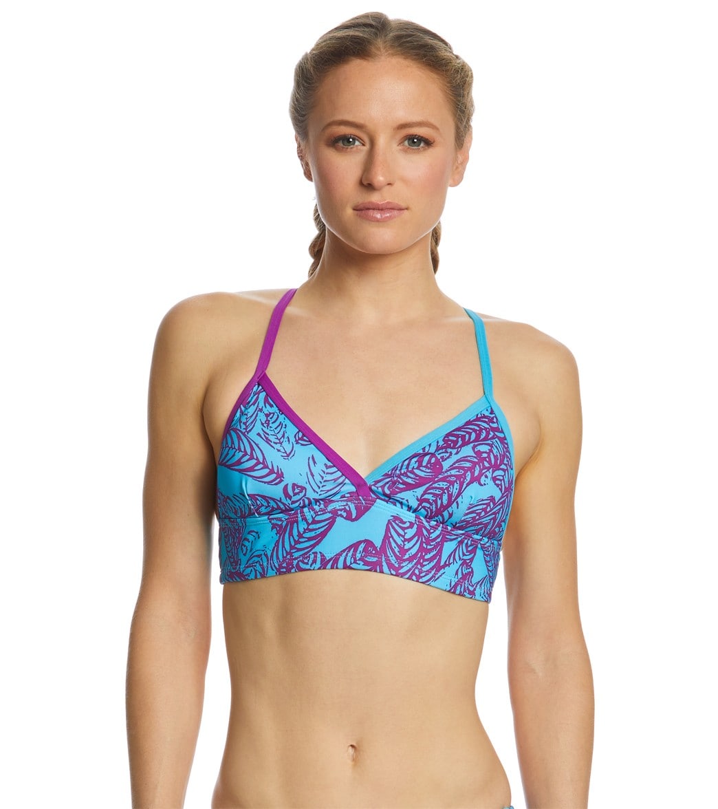 Dolfin Bellas Women's Pluma Longline Bikini Top Teal/Purple