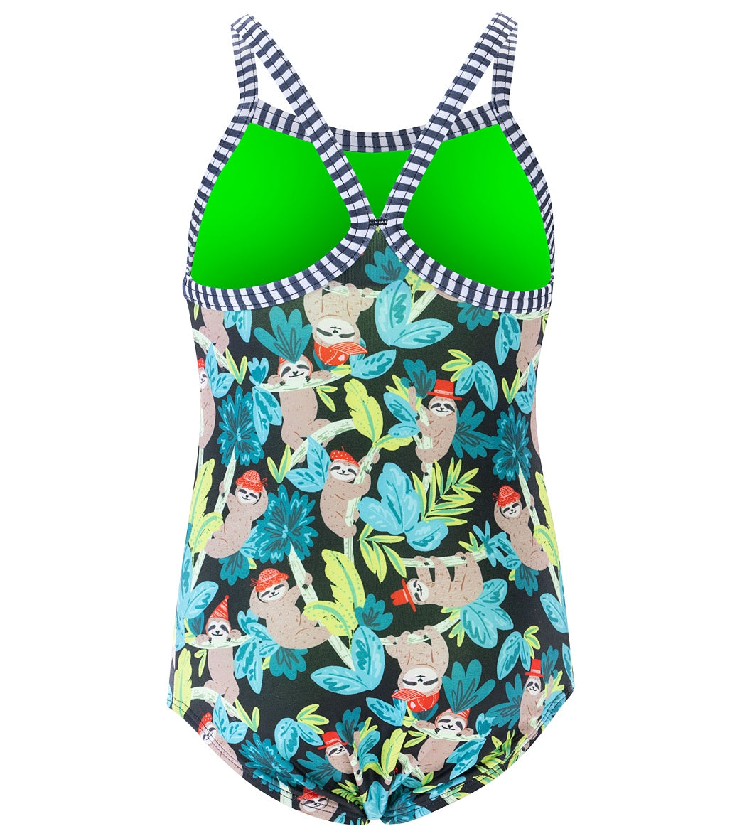 Dolfin Girls' Hang Tight Printed One Piece Swimsuit (Little Kid) Hang Tight