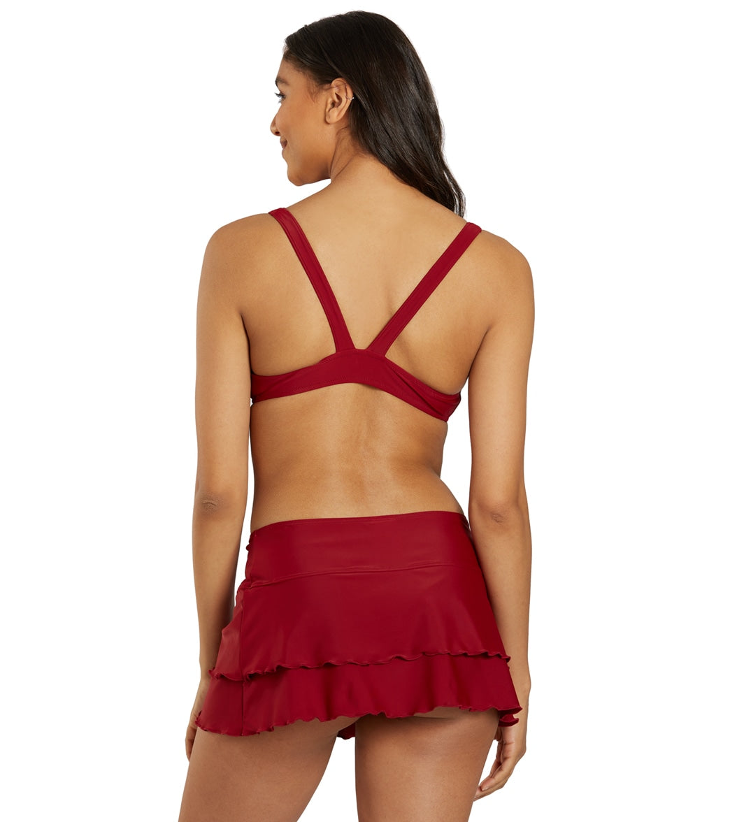 Sporti Solid Cover Up Swim Skirt Nutmeg