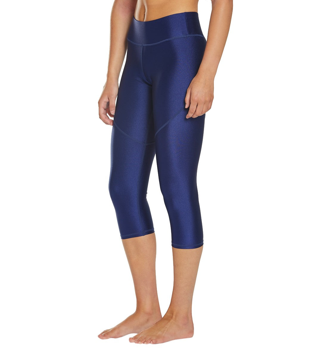 Dolfin Uglies Women's Revibe Solid High-Shine Aqua Capri Pant Indigo