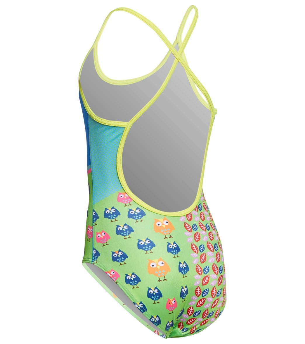 Turbo Girls' Owls One Piece Swimsuit Multi