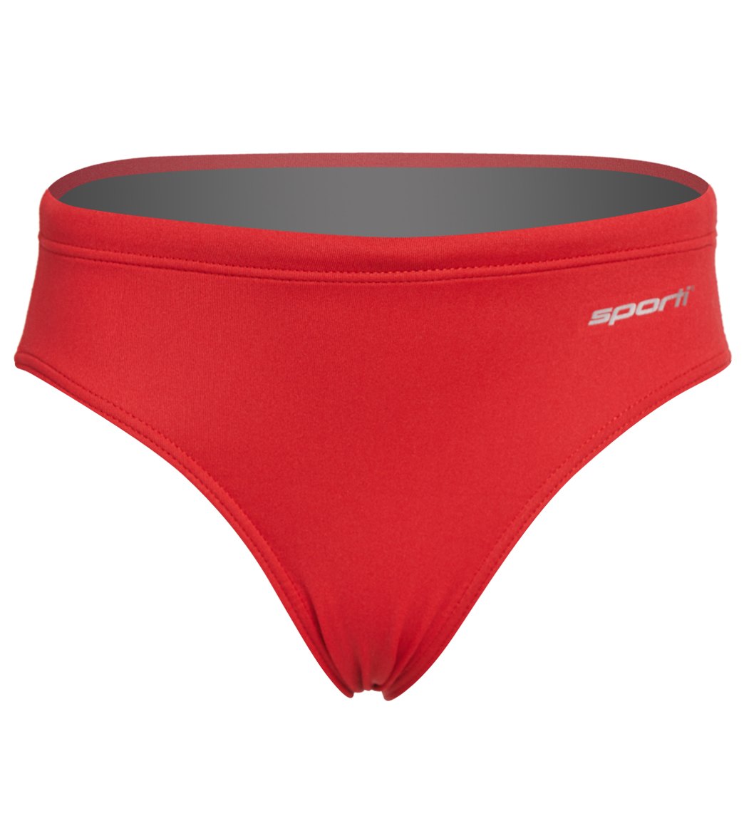 Sporti HydroLast Solid Brief Swimsuit Youth (22-28) Red