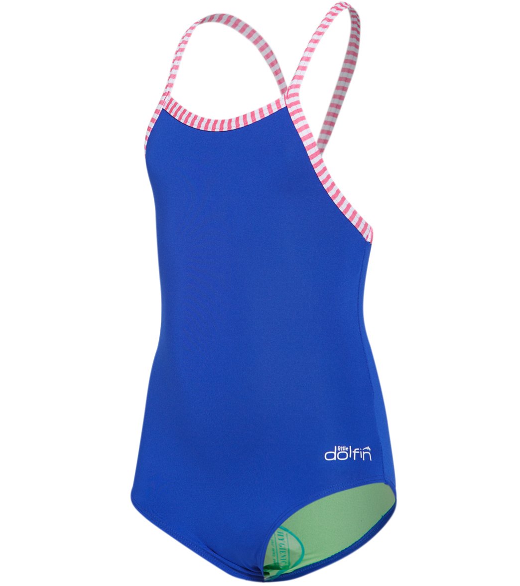 Dolfin Girls' Solid One Piece Swimsuit (Toddler, Little Kid)