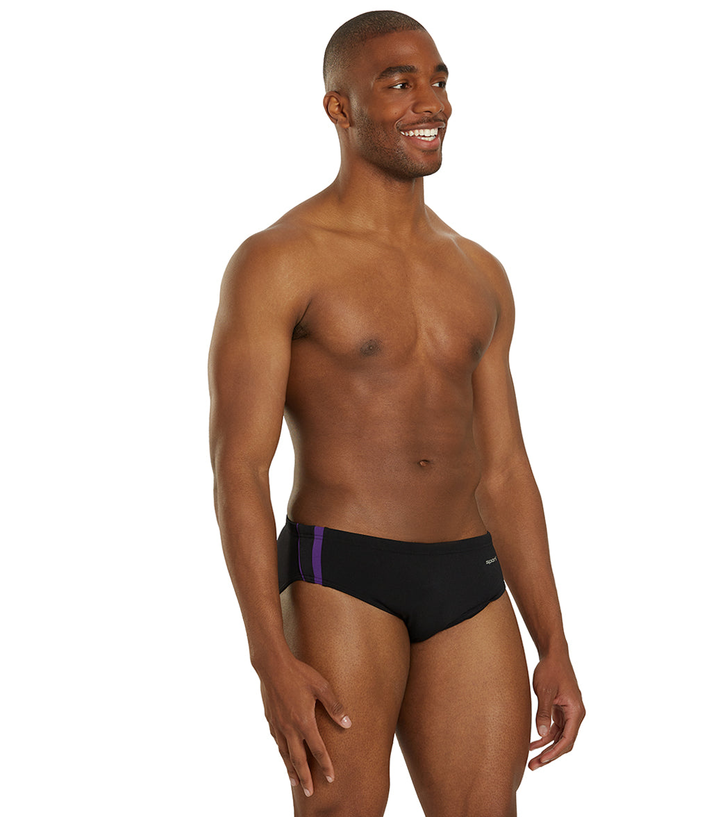 Sporti HydroLast Splice Brief Swimsuit (22-40) Black/Bright Purple