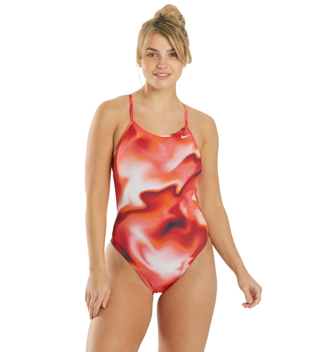 Nike Women's Amp Axis Modern Cut-Out One Piece Swimsuit University Red