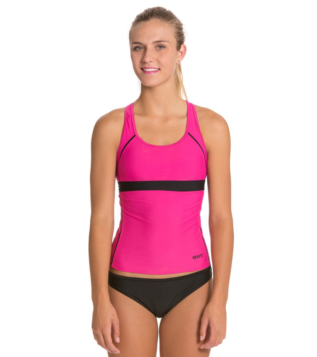 Sporti Active Racerback Solid Tankini Top