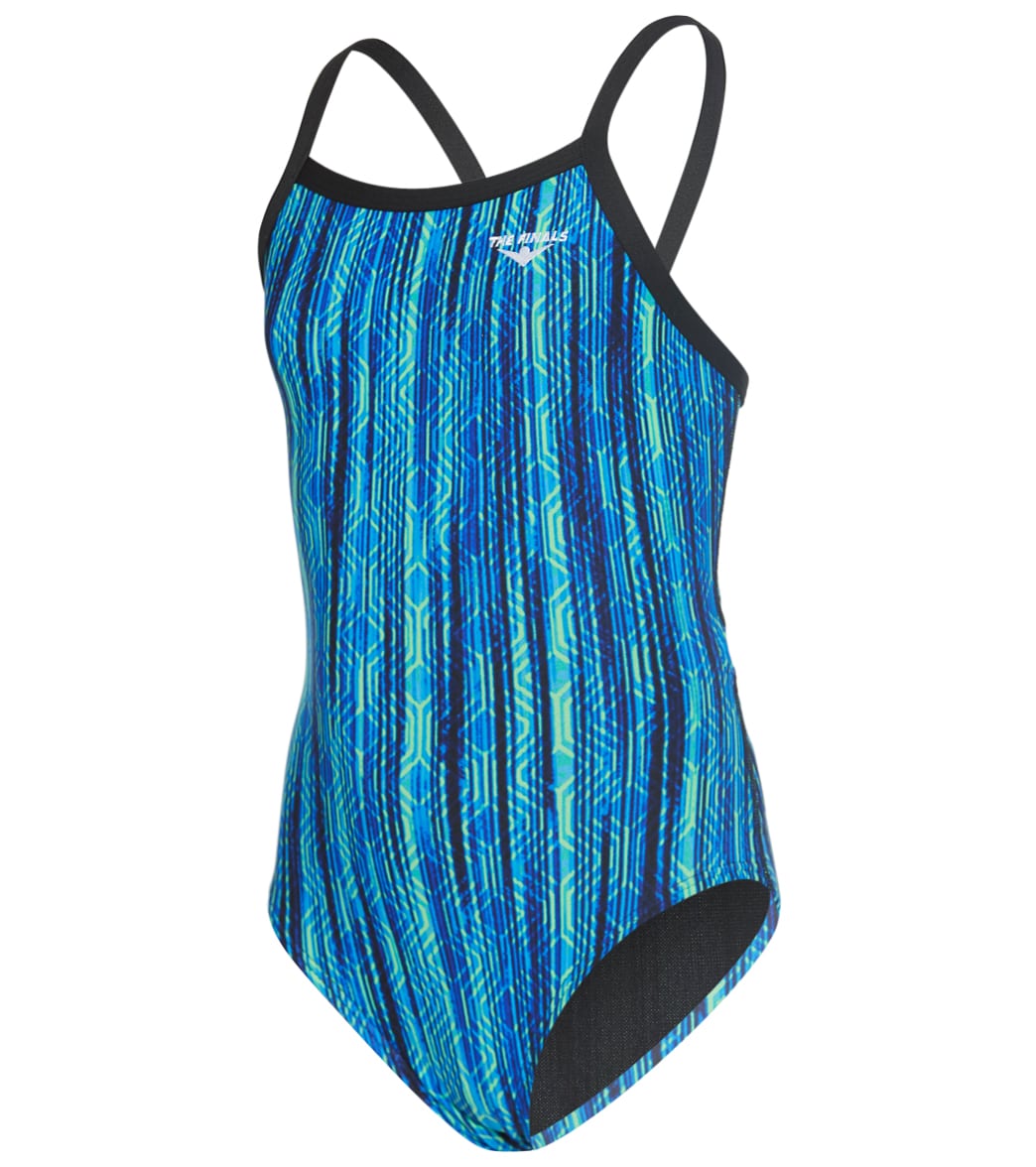 The Finals Girls' Zircon Butterfly Back One Piece Swimsuit Blue/Green