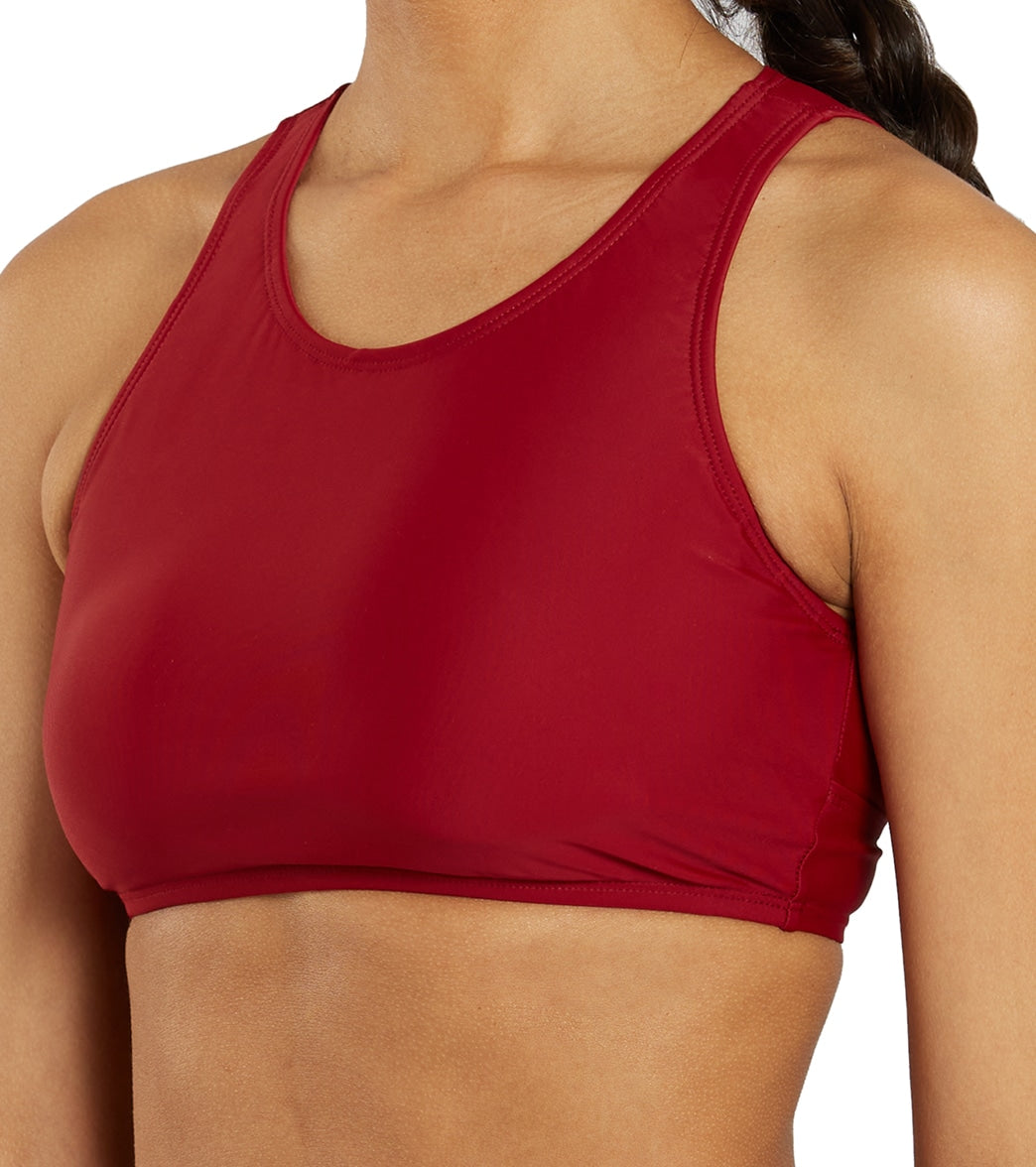 Sporti Active High Neck Crop Bikini Top Nutmeg