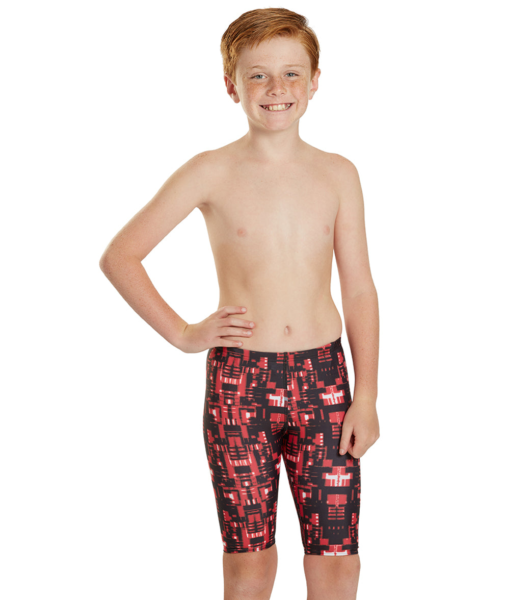 iSwim Varsity Blur Jammer Swimsuit Youth (22-28) Red