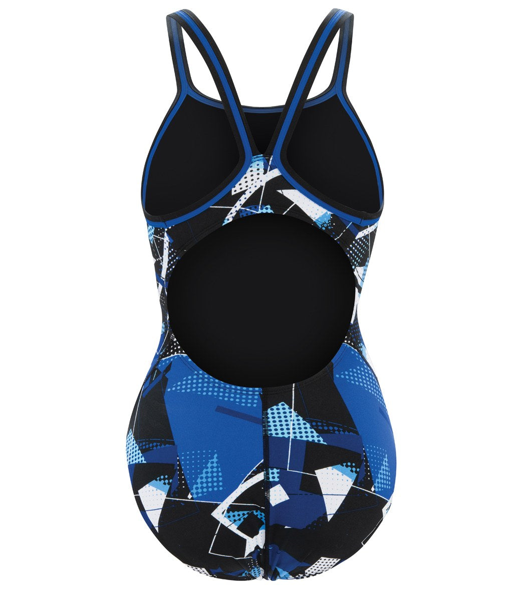 Dolfin Women's Reliance Renegade DBX Back One Piece Swimsuit Blue