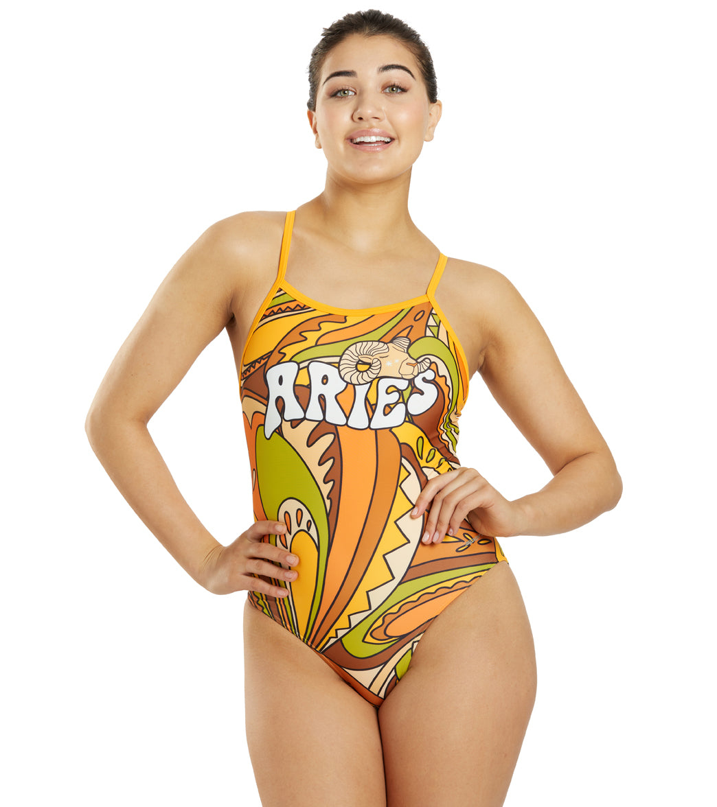 Sporti Groovy Zodiac Aries Thin Strap One Piece Swimsuit (22-44) Aries