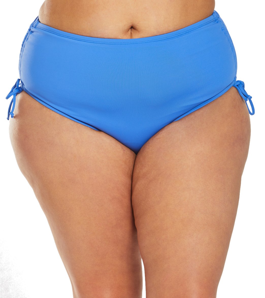 Beach House Plus Size Solid Hayden High Waisted Adjustable Side Bikini Bottom