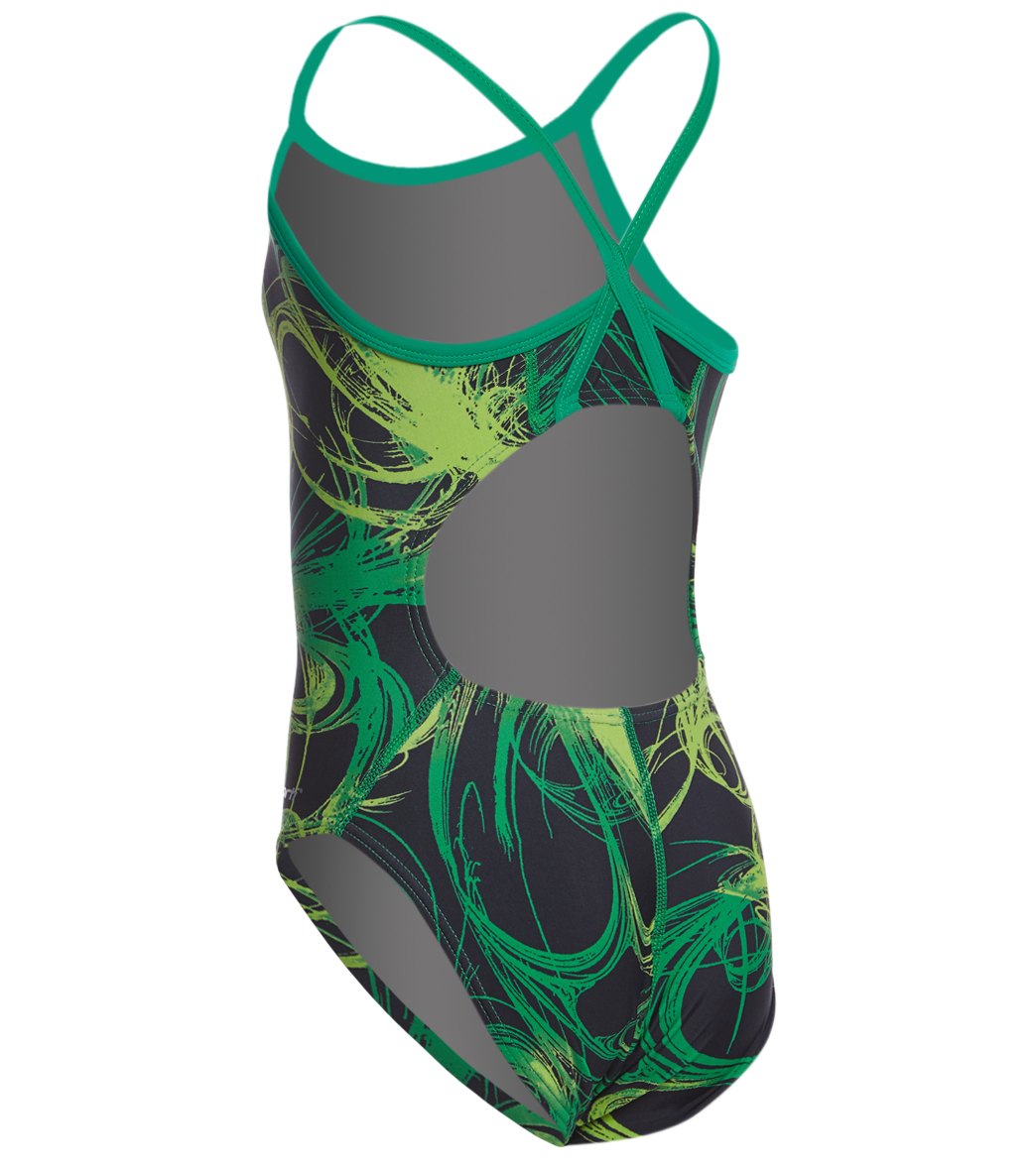 Sporti Light Wave Thin Strap One Piece Swimsuit Youth (22-28)