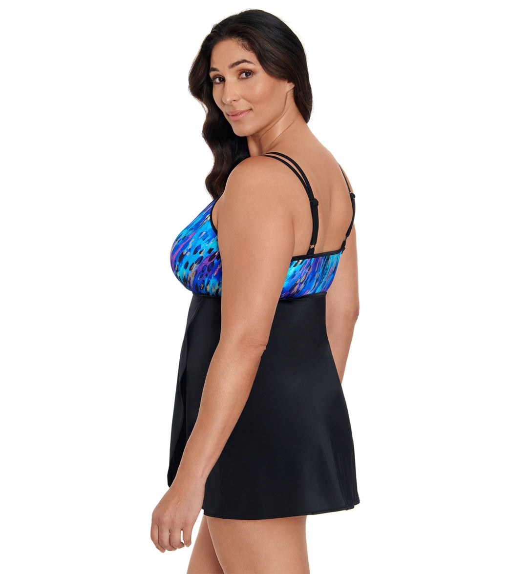 Longitude Women's Leopard High Flyaway Swim Dress