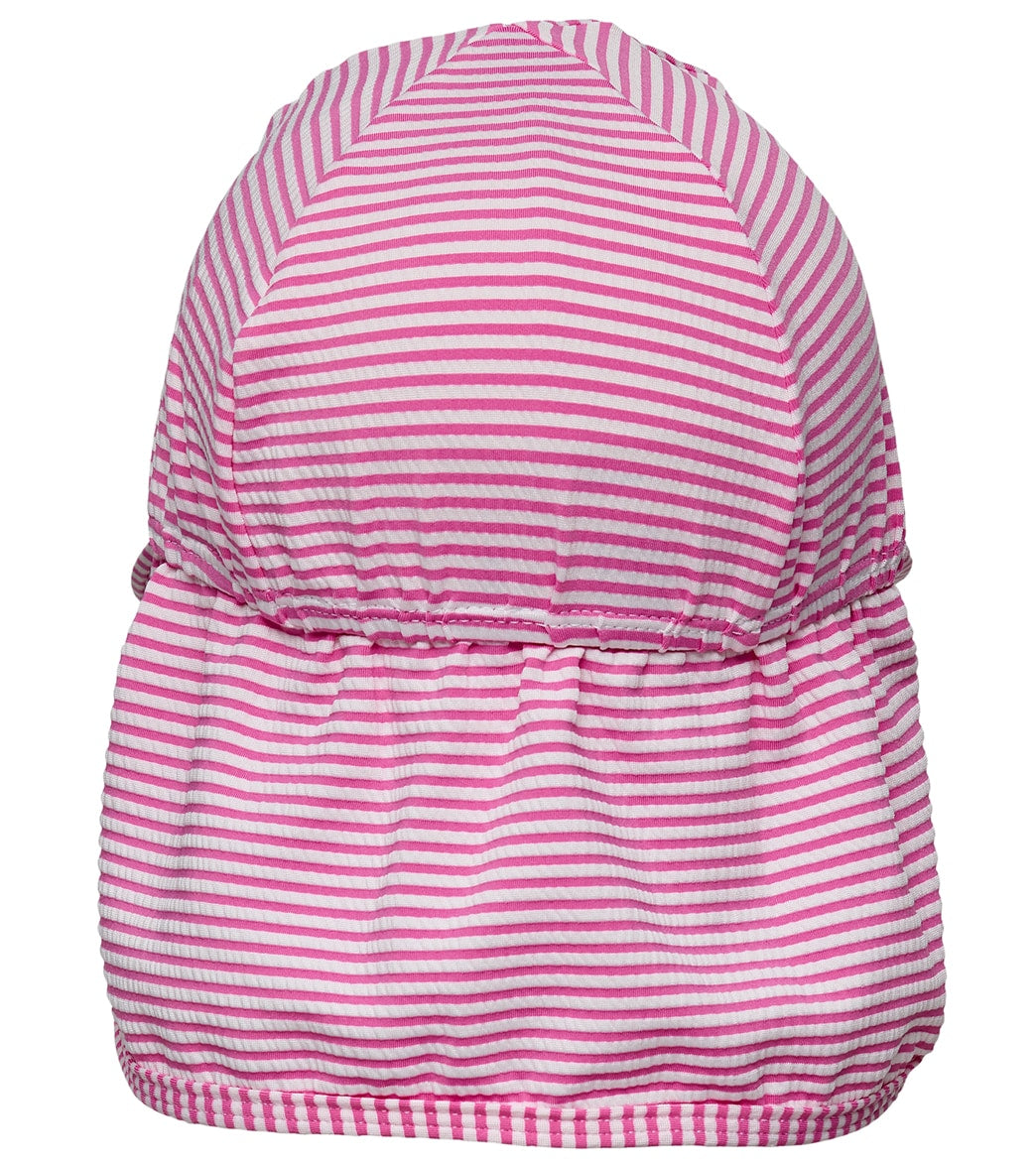 Snapper Rock Girls' Raspberry Stripe Floating Flap Hat