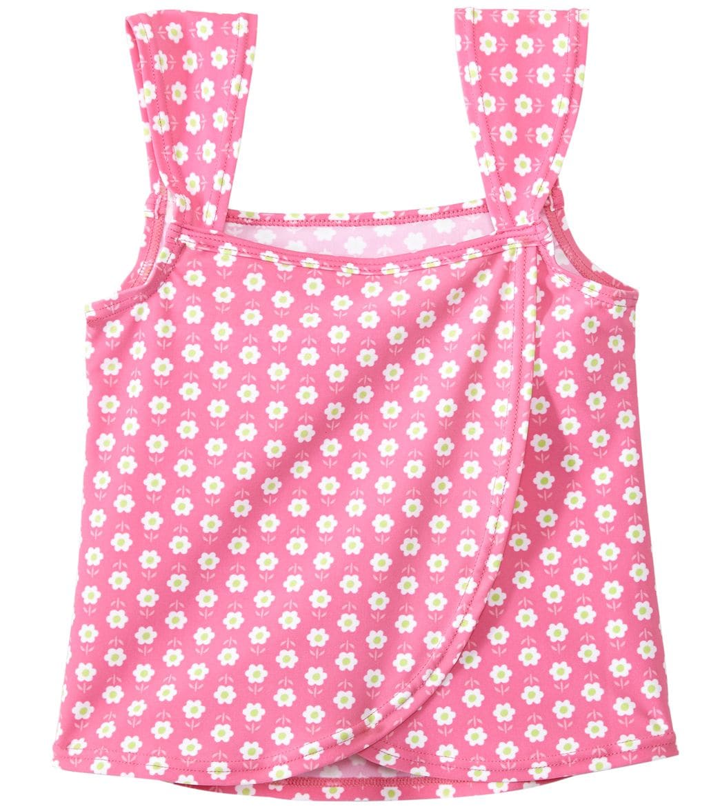 i play. by Green Sprouts Girls' Classic Ruffle Swimsuit Top (Baby, Toddler) Hot Pink Daisy