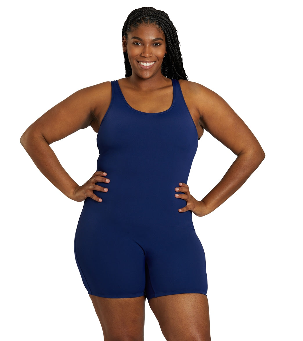 Sporti Plus Size HydroLast Chlorine Resistant Scoop Back Unitard One Piece Swimsuit