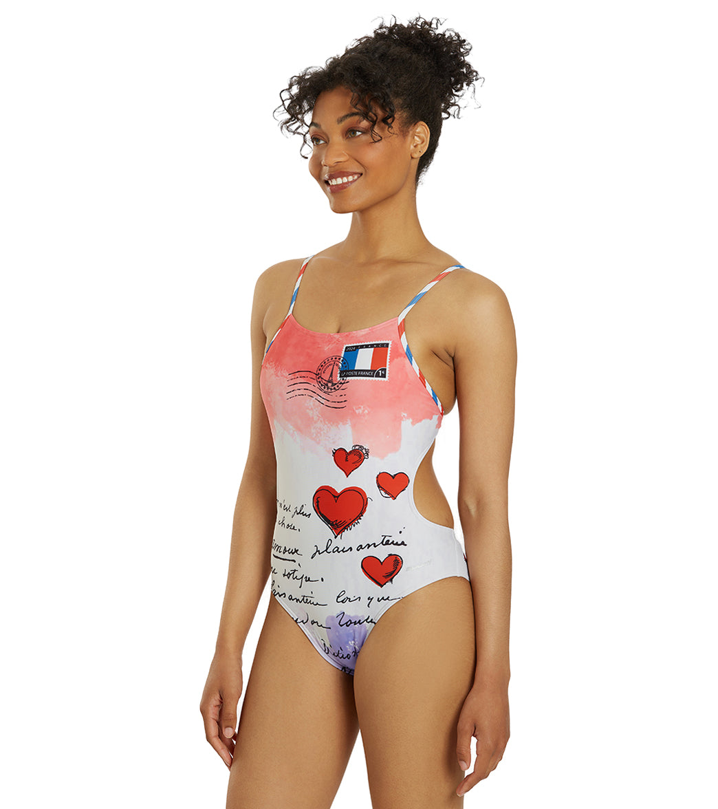 Sporti Paris Love Letters Micro Back One Piece Swimsuit (26-40) Love Letters