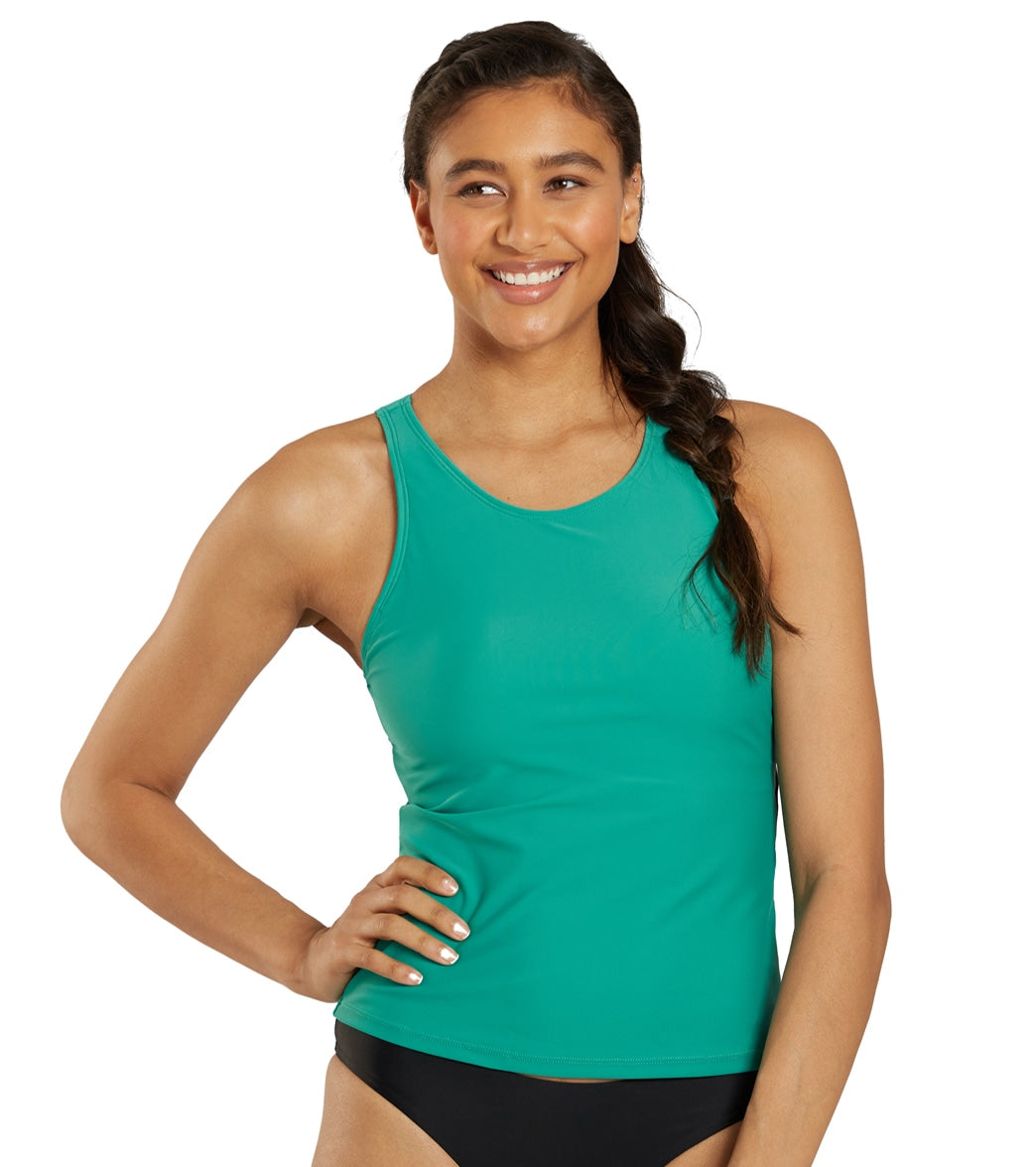 Sporti Active High Neck Tankini Top Jade