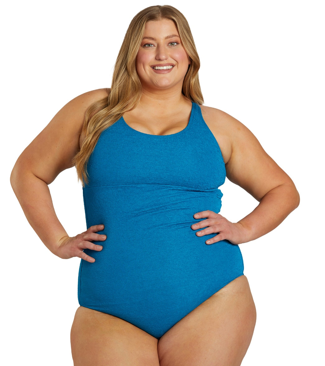 Sporti Plus Size HydroLast Chlorine Resistant Moderate Scoop Back One Piece Swimsuit