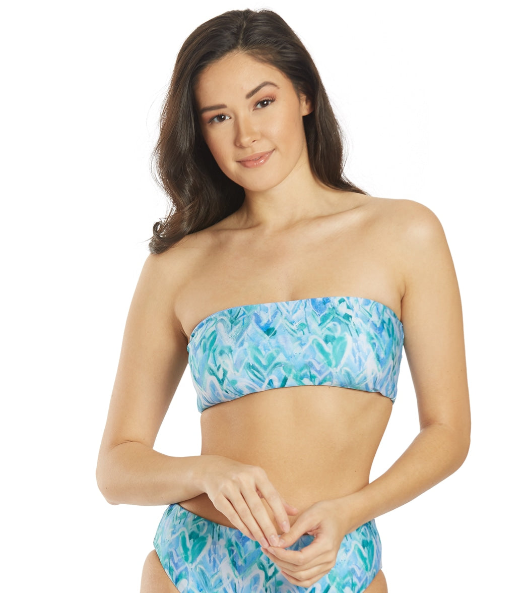 Splendid Women's Graffiti Reversible Bandeau Bikini Top