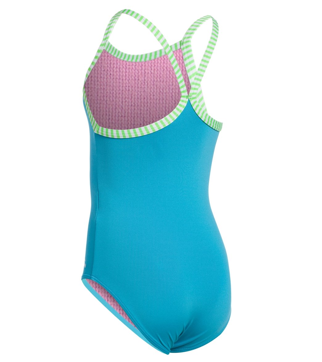 Dolfin Girls' Solid One Piece Swimsuit (Toddler, Little Kid)