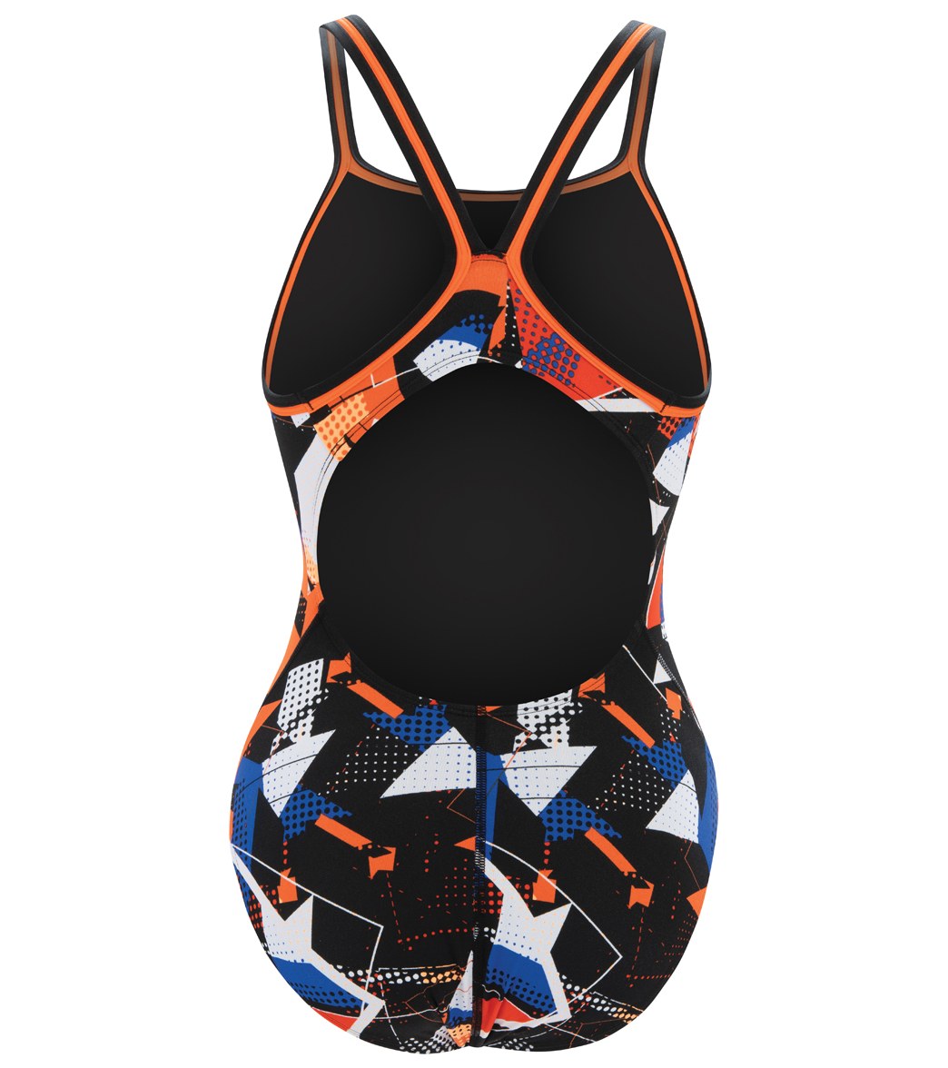 Dolfin Women's Reliance Renegade DBX Back One Piece Swimsuit Royal/Orange