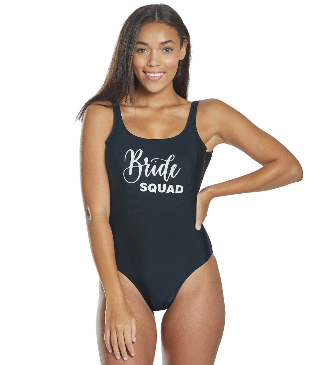 ClubSwim Bride Squad Scoop Back One Piece Swimsuit