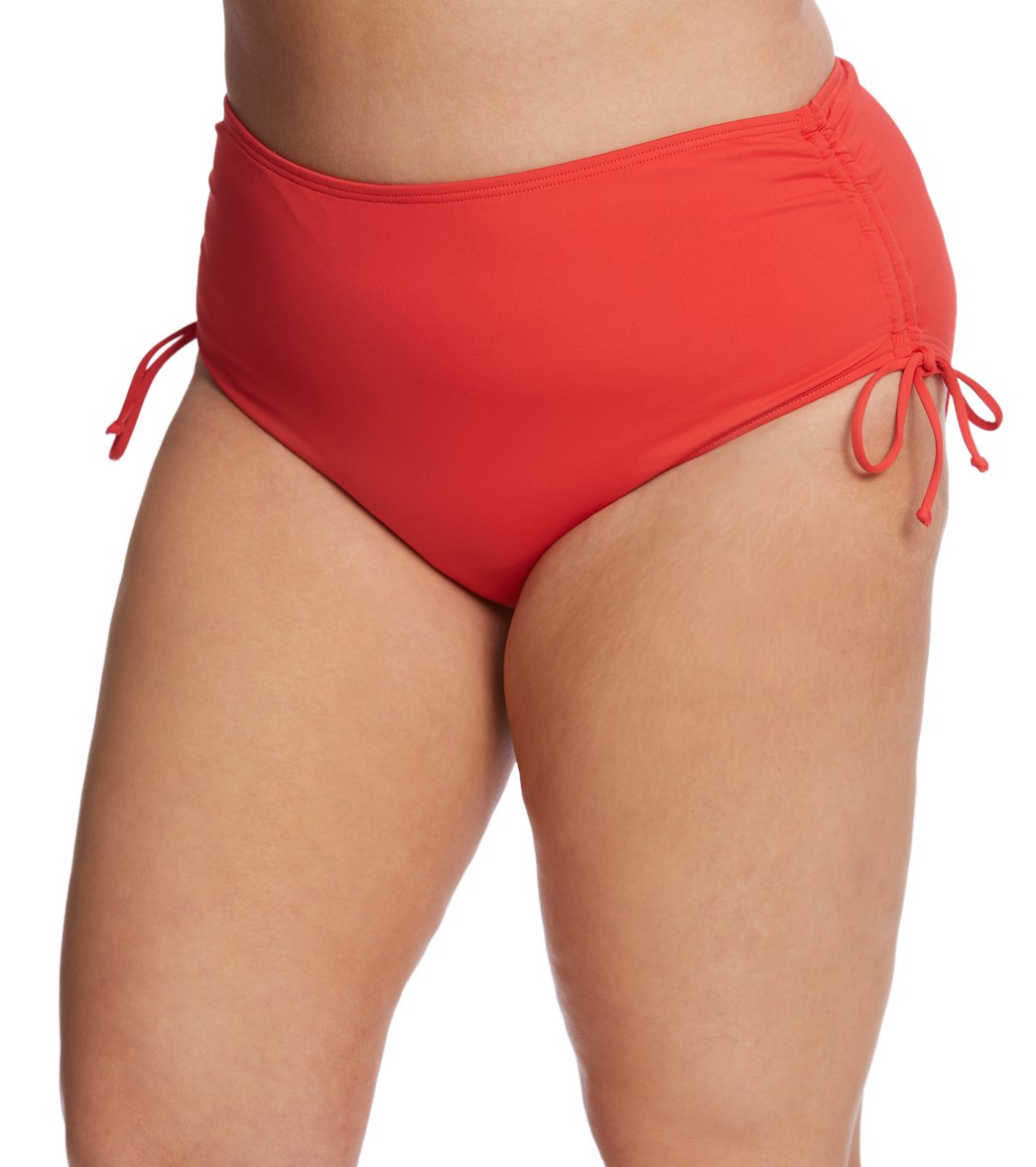 Beach House Plus Size Solid Hayden High Waisted Adjustable Side Bikini Bottom