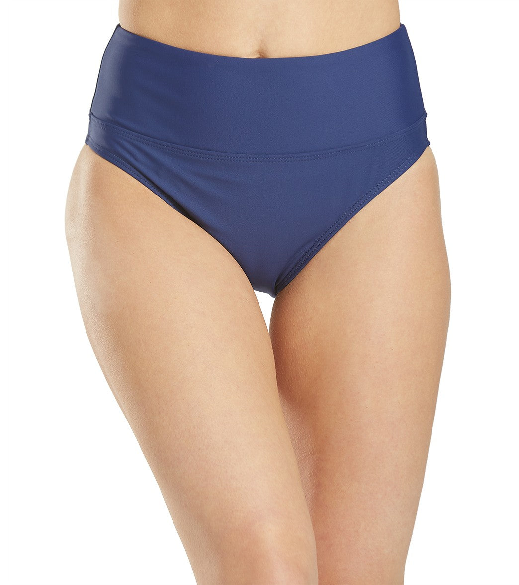 Next by Athena Women's Harmony High Waisted Bikini Bottom Navy