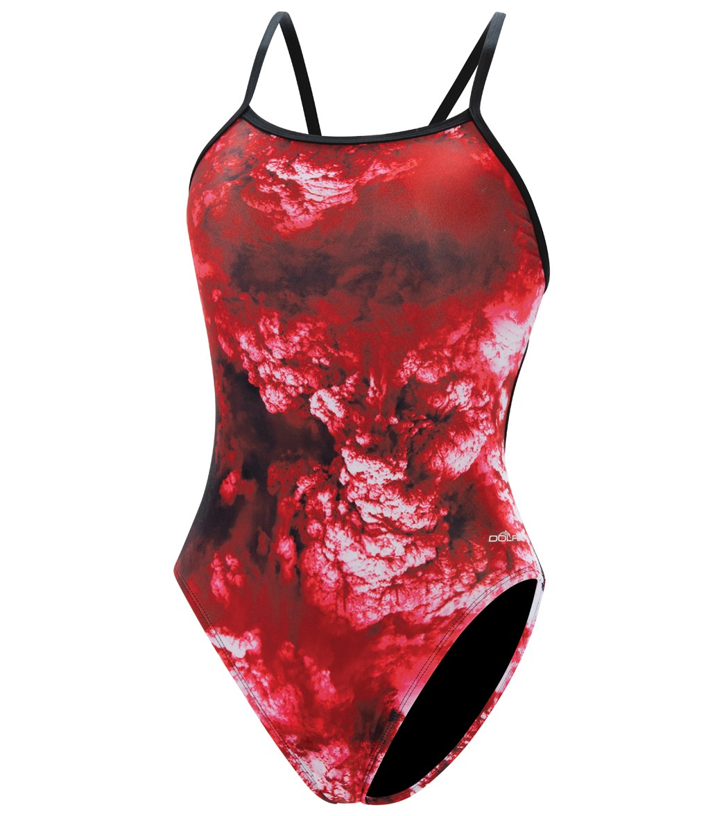 Dolfin Women's Reliance Cyclone String Back One Piece Swimsuit Red