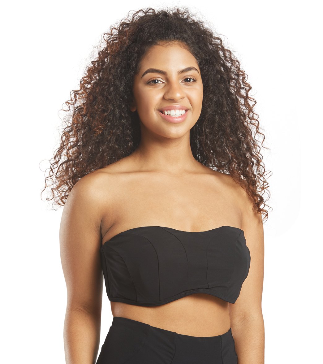 Jets Swimwear Australia Conspire Bandeau Bikini Top (D/DD Cup) Black